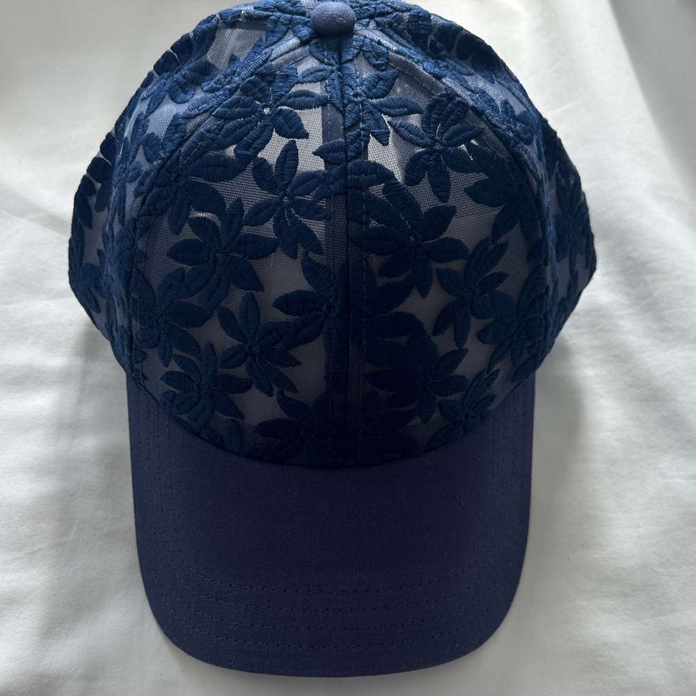 Floral Lace Navy Blue Cap